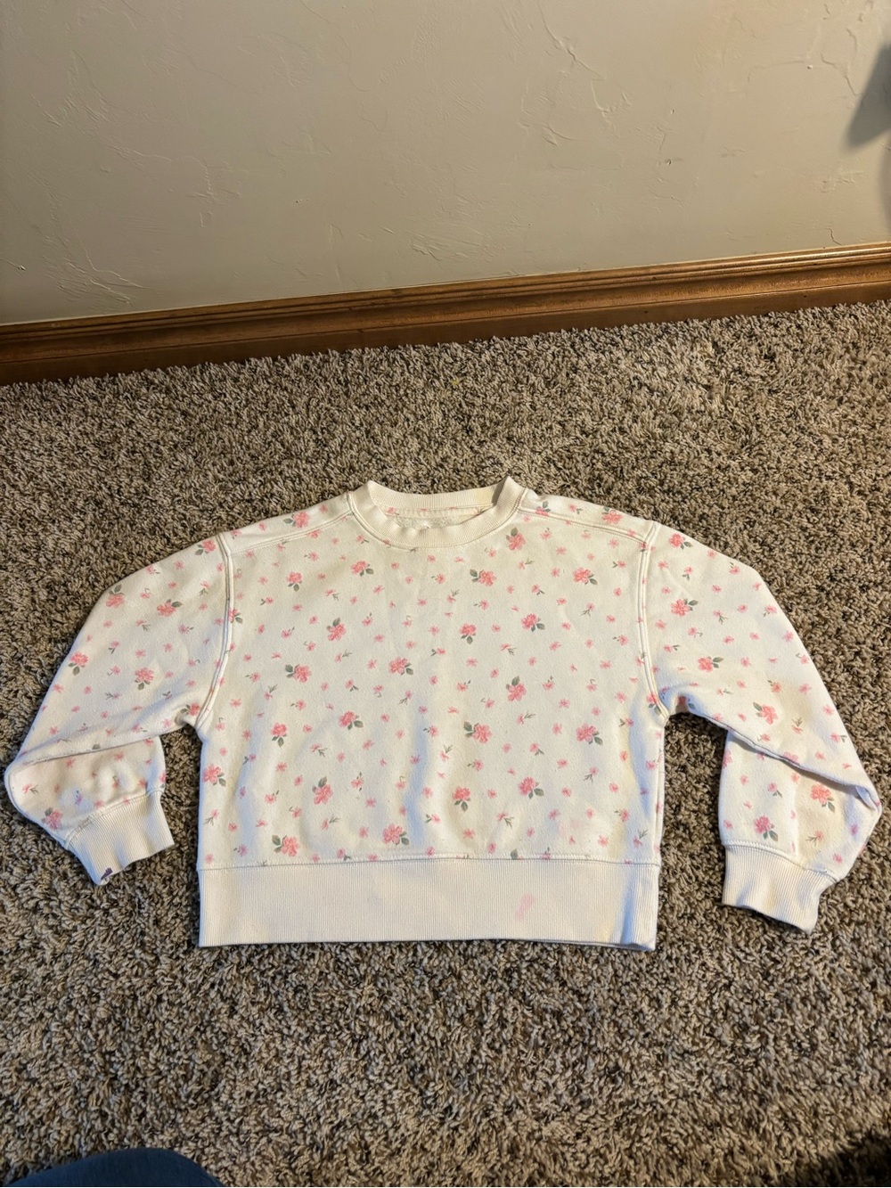 wonder nation Cream Sweatshirt with Pink Floral Print
